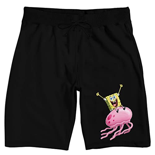 Spongebob Squarepants Jellyfish Men's Black Sleep Pajama Shorts