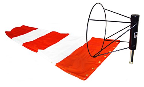 Airport Windsock Corporation 18" X 60" Orange and White Windsock with 18" Ball Bearing Frame USA Made