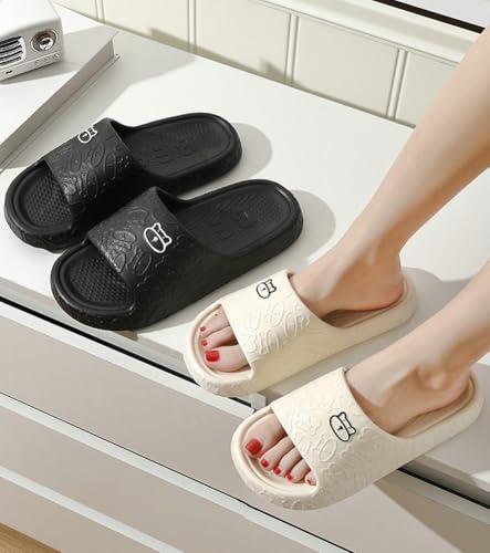 Cute Pillow Slippers for Women Men Soft Non-Slip Quick Dry House Cushioned Thick Sole Slide Sandals Bathroom Shower Shoes4