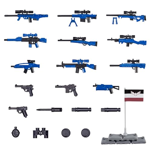MaozyHomie Battle Blocks Bricks 21 Pcs German Weapons Pack Military, Battle Bricks, Toys Military Equipment, 4 Countries Weapons Accessories Compatible with Major Brand, 3 Years Old and up
