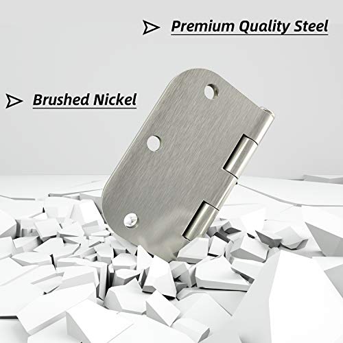 Hosom 48 Pack Nickel Door Hinges 3.5 Inch With 5/8 Radius, Fit Standard Door And Hosom Self Closing Door Hinge 3.5 Inch #TOP3