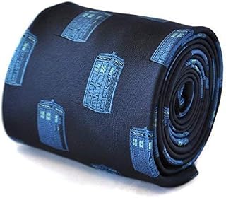 Frederick Thomas navy blue tie with Dr Who blue policeman tardis box