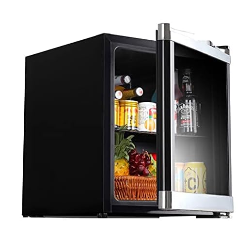 Dryckisbis, skrivbordshushåll Litet kylskåp, litet kylskåp med glasdörr, 42l Oberoende vinkällare (Color : Black, Size : 43 * 46 * 51cm)