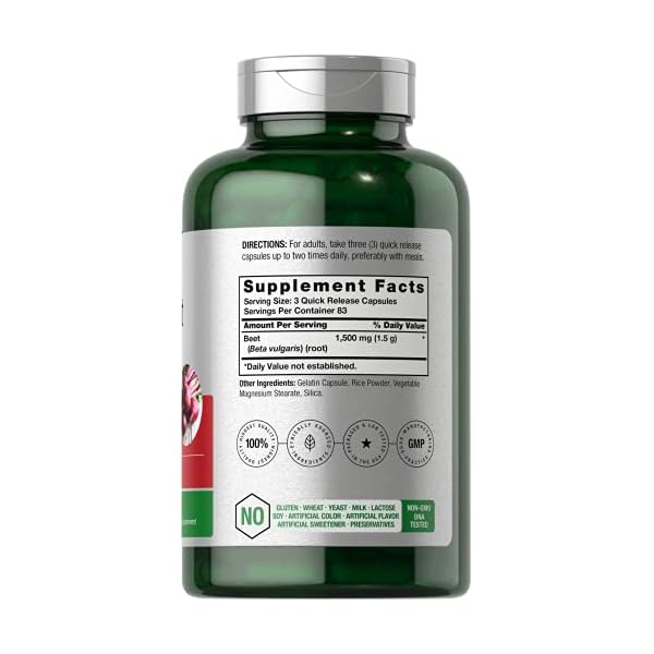 Beet-Root-Powder-Capsules-1500mg-250-Pills-Herbal-Extract-Gluten-Free-Non-GMO-Supplement-by-Horbaach Beet Root Powder Capsules | 220 Pills | Herbal Extract | Non-GMO, Gluten Free, and DNA Tested Supplement | by Horbaach