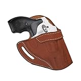 Ruger LCR Revolver_Leather OWB Belt Holster_S&W 2' J Frame 36 60 442 642 340PD Brown