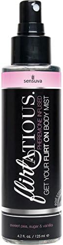 Sensuva Organics Flirtatious Hygiene Sensual Sexual Pheremone Infused Body Mist Spray Vanilla Sugar & Sweet Pea 4.2 Oz