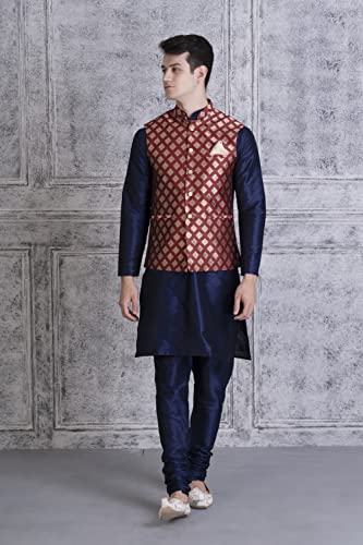 Image of UnM Men Silk Blend Classic Kurta Set
