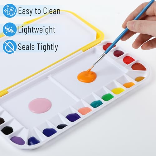 Image of Mr. Pen- Airtight Watercolor Palette with Lid, 18 Wells & 2 Mixing Areas | Lightweight Sealing Paint Palette for Travel, Painting, Watercolor Mixing, Art Class and Studio Use