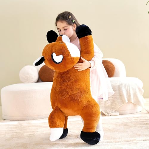 Image of IKASA Large Fox Cuddly Toy, Giant Soft Toy, 78 cm, Large Plush Toy, Cute Huge, Fluffy, Soft Jumbo Plush Toy, Gift for Children