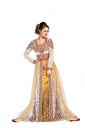 Kaftan brodé marocain de mariage élégant et raffiné pour cérémonie chic