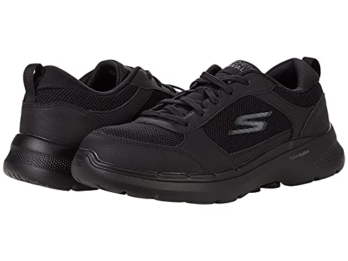 Image of Skechers Mens-GO Walk 6 - Compete-Black-Lace-Up Sneaker-UK7