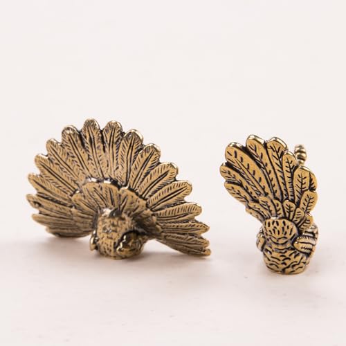 Figurines de Pavo Real de Latón Vintage 2Pcs miniatura 5