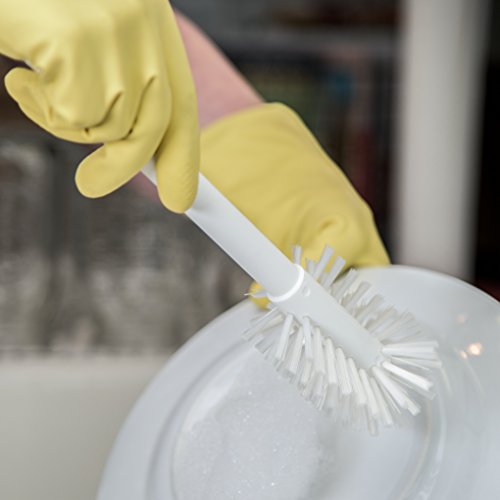Image of SPARTA Plastic Dish Brush With Handle, Dish Brush, Dish Scrub Brush With Lightweight Or Break Resistant? For Cleaning , 12 Inches, White, (Pack of 12)