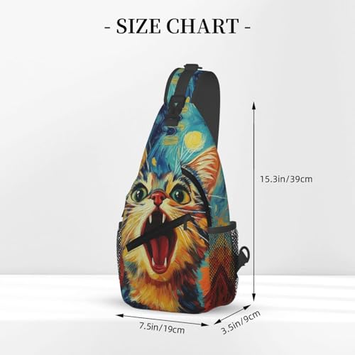 Crossbody Sling Backpack Bag Orange Cats Mini Casual Shoulder Daypack Chest Bag For Women Men Travel Hiking Gym Anti Theft3