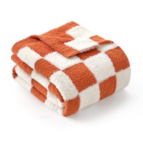 Snuggle Sac Orange Throw Blanket for Fall,Soft Twin Size Fall