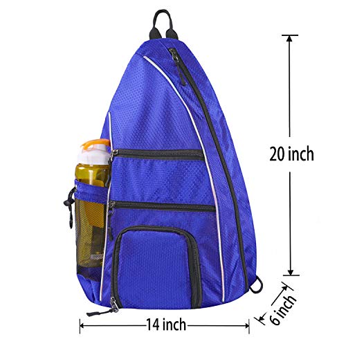 LLYWCM Sling Bag | Pickleball Bag - Reversible Crossbody Sling Backpack for Pickleball Paddles, Tennis, Pickleball Racket and Travel for Women Men (Blue) - Thumbnail 5