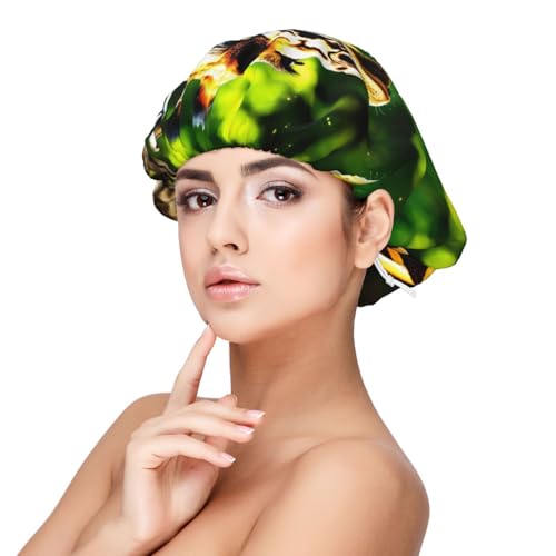 Double Layer Reversible Hair Wrap Satin Sleep Clever Giraffe Cap Bonnet for Braid Curly Hair Satin Bonnet Black