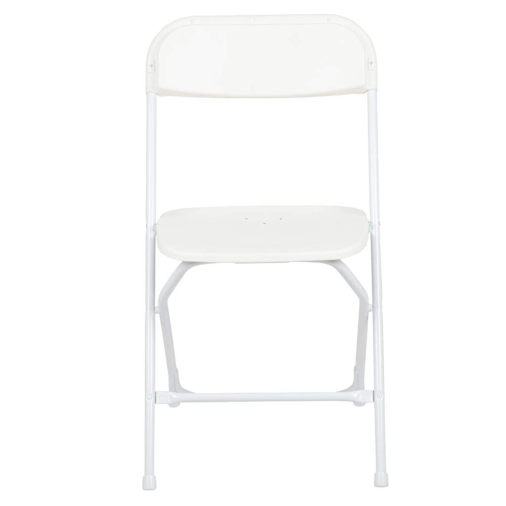 Flash Furniture Herculesâ„¢ Series Plastic Folding Chair - White - 2 Pack 650LB Weight Capacity Comfortable Event Chair-Lightweight Folding Chair