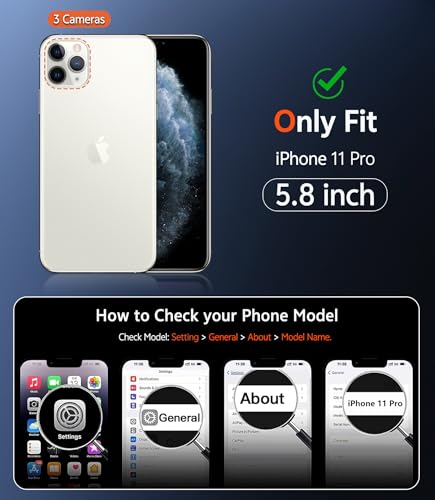 Image of FNTCASE for iPhone 11 Pro Case: Matte Magnetic Phone Cases Compatible with Magsafe Slim Anti Yellowing Military Grade Drop Protection Rugged Protective Translucent Cell Phone Cover (C-Orange)