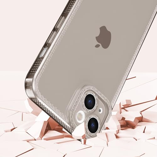 Coque iPhone 13 silicone transparent paillettes scintillantes gris