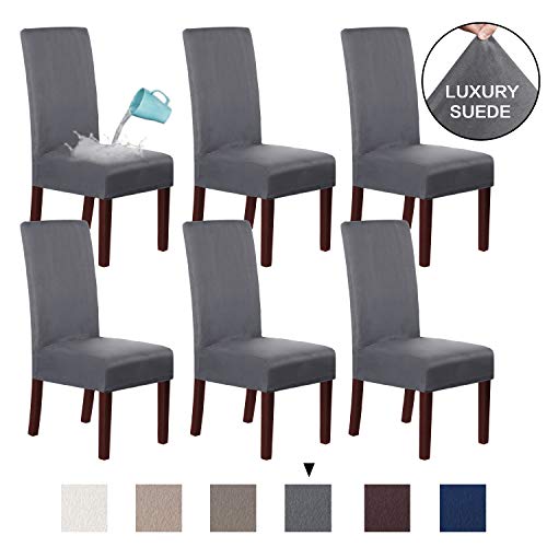 H.VERSAILTEX Suede Dining Room Chair Covers Dining Chair Slipcover Parsons Chair Slipcover Velvet