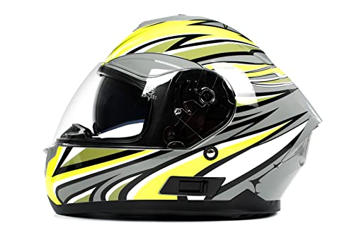 BHR Casco Integrale Moto con Doppia Visiera 814 RIDE | Casco Moto Integrale Omologato ECE con Visiera Doppia Antigraffio | Casco Moto Donna/Uomo con Sgancio Micrometrico | Wind Rose Grey | XL