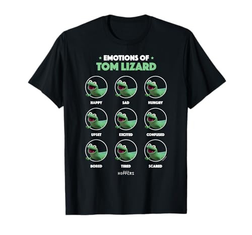 Disney Pixar Hoppers Tom Lizard Emotions Grid T-Shirt