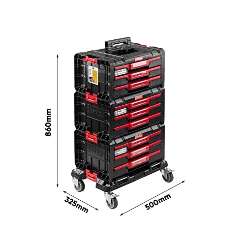 PAFEN Rollende Werkstatt Werkstattschublade - 500 x 325 x 860 mm – Premium Werkzeugkasten auf Rädern mit 9 Schubladen Sehr stabil Chemikalienbeständig Werkstattwagen – Bild 3