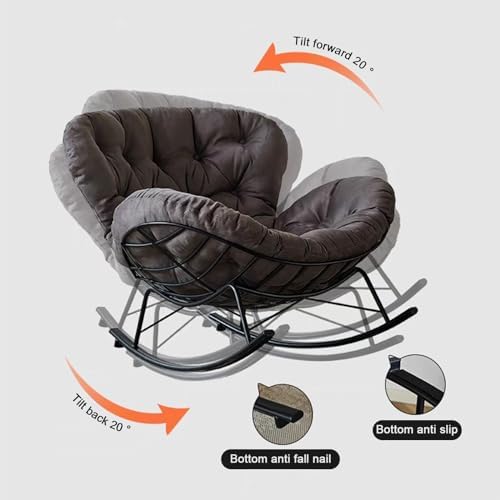 Patio Leisure Rocking Chairs，Rocking Chair for Nursery,Upholstered Rocking Chair Glider Rocker High Back Arm Chair,Upholstered Nursing Armchair, for Nursery, Living Room,Patio, Backyard, Bal