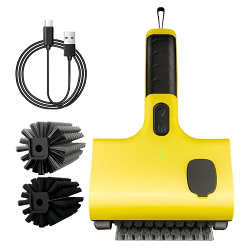 Cepillo Eléctrico para Limpiar Parrillas | Limpiador Inalámbrico Y Recargable para Parrillas De Barbacoa | Tambor Extraíble De Acero Inoxidable, 350 RPM, Limpieza De Alta Velocidad