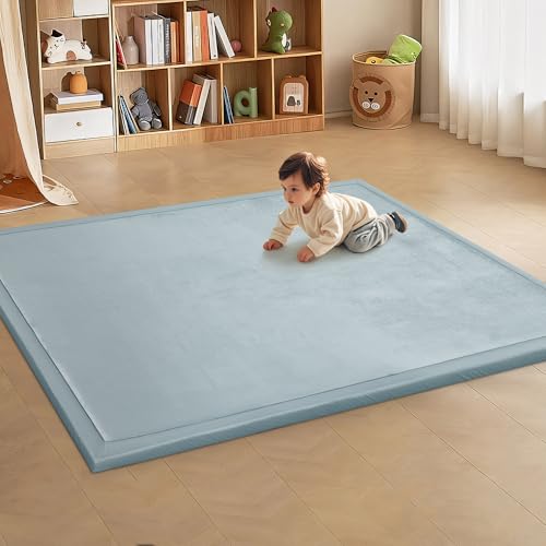 MABOZOO Extra Thick 1.3 Inch Baby Play Mat, 74 * 50 Inch Baby Floor Mat Memory Foam Playpen Pad for Babies, Toddlers, Infants, Baby Playmat Crawling Pad Activity Playmat for Indoor & Outdoor(Gray)