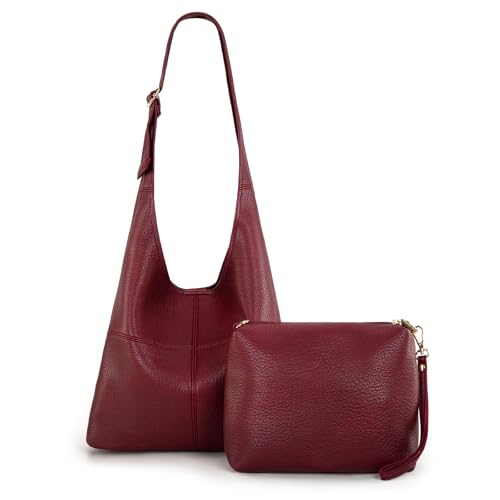Montana West Hobo Bags Purse for Women Ultra Soft Foldable Shoulder Slouchy Handbags with Cosmetic bag