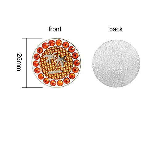 Myartte Golf Ball Markers Crystal Ball Markers Fit Golf Hat Clips And Divot Tools (Palm Tree-White) #TOP3