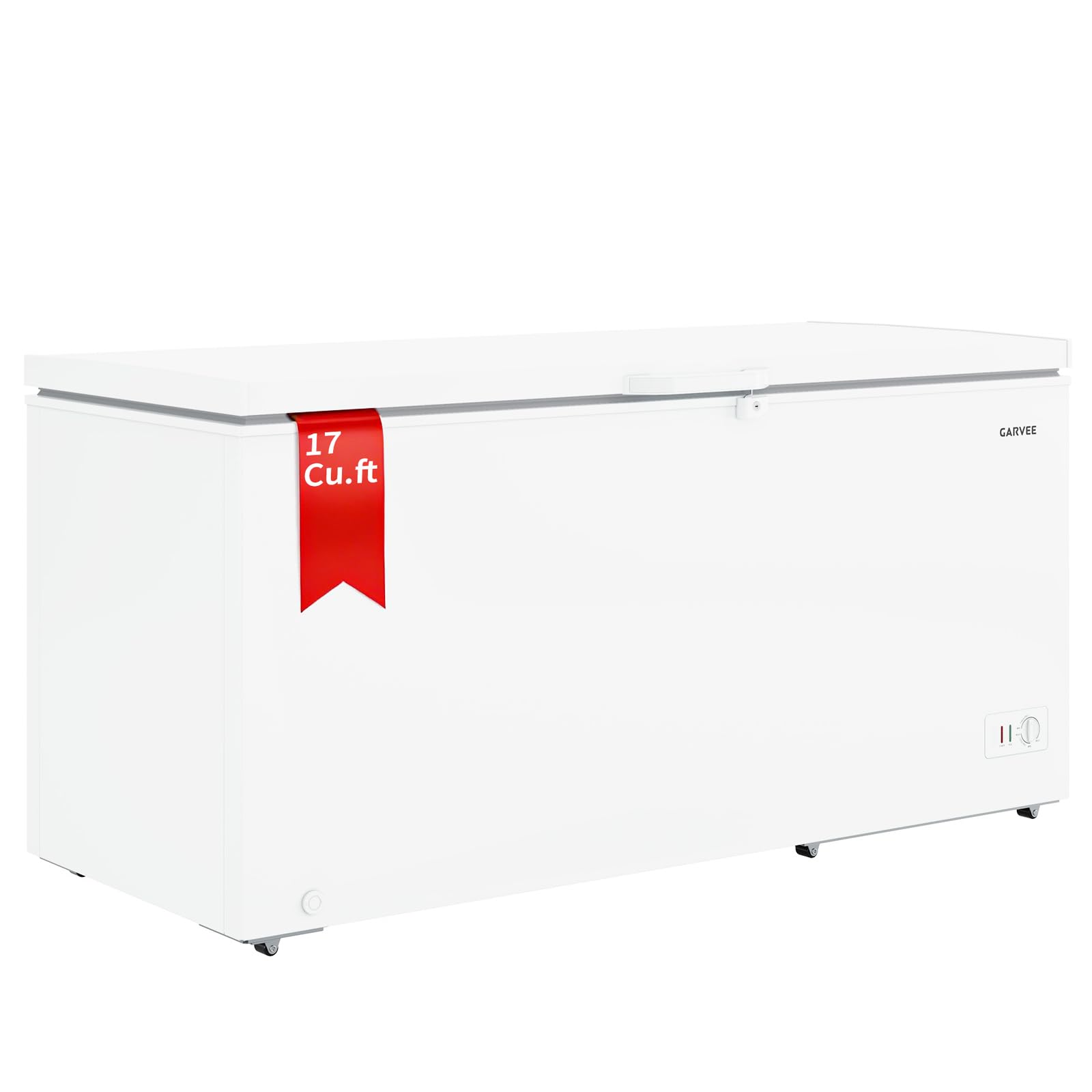 Chest Freezer 17 Cu. Ft, Convertible Deep Freezer with 2 Removable Baskets, 6 Casters & LED Light, Defrost Drain, Exterior Lock with Key, R600a for Home, Garage, Kitchen on Fridge.com