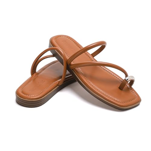 Stratuxx Kaze Women's Toe Ring Flat Sandals Dressy Strappy Flip Flops Slide - image 6