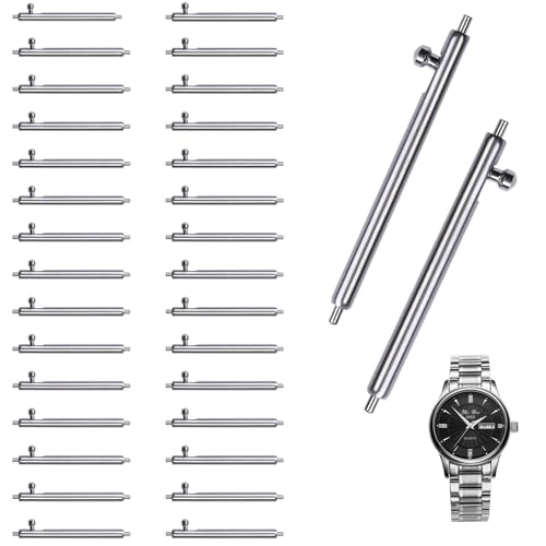 Juhuifu 30 Stück Federstegwerkzeug, 22 mm Edelstahl Splinte, für 22 mm Schnellwechselarmbänder, Stift für sichere Verbindung, Werkzeugzubehör zur Reparatur und zum Wechseln von Uhrarmbändern