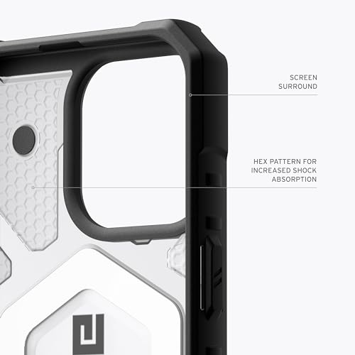 Image of URBAN ARMOR GEAR UAG Case [Updated Version] Compatible with iPhone 15 Pro Max Case 6.7 inch Pathfinder Clear Ice /Silver Built-in Magnet Compatible with MagSafe Charging Rugged Transparent Protective Cover