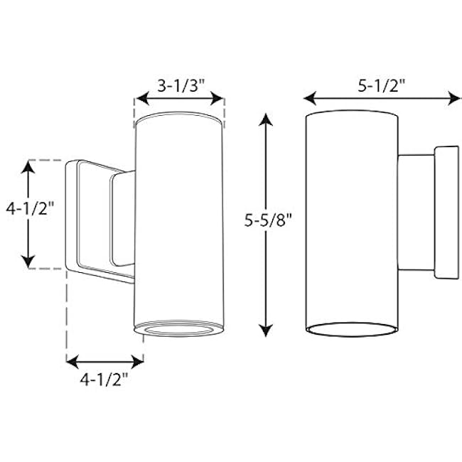 Progress Lighting P563001-147-30K Cylinders Collection 3 LED Modern Outdoor Small Up/Down Wall Lantern Light, 3-1/3 Inch Diameter, Satin Nickel
