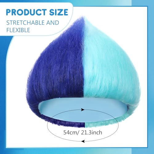 Image of Geyoga 1 Pcs Funny Wig Crazy Hair for Halloween Party,Blue | Funny Colorful Wig Adults Use, Unisex Funky Hairband, Halloween Mardi Gras Cosplay Costume Party Accessories