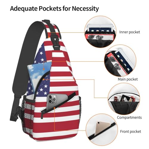 Mochila cruzada unisex con diseño bandera americana miniatura 4