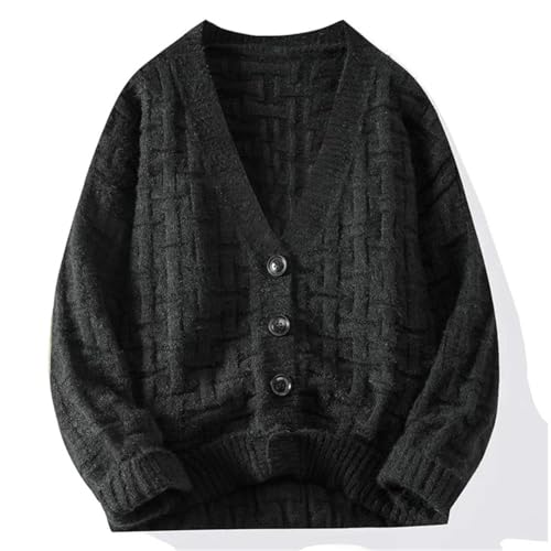 Men's Knitted Cardigan V Neck Loose Fit Retro Style Thick Knit Sweater Casual Fall Winter Outerwear4