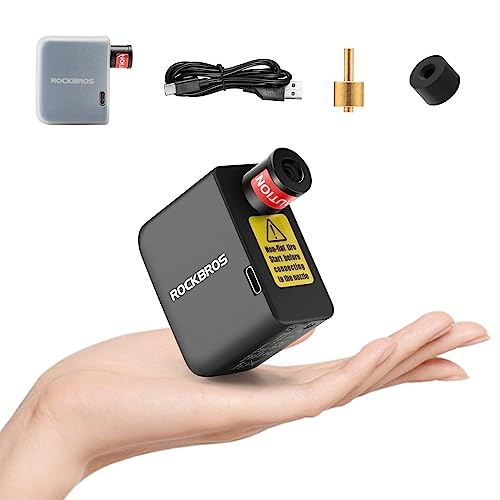 ROCKBROS Mini Bike Pump with Ultra-Lightweight Aluminum Alloy(96g) Silicone Protector Max 100 PSI Bicycle Pocket-Size Air Pump with Presta Schrader Valve Cycling Gifts