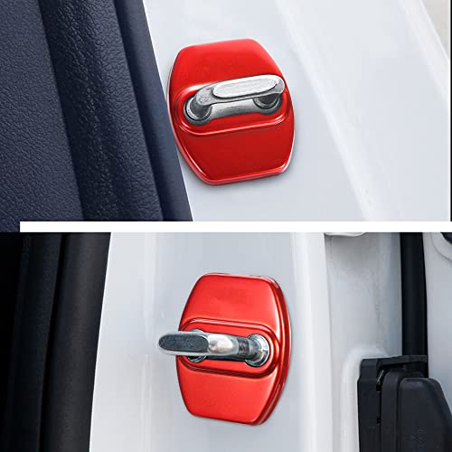 TOMALL 4pcs Car Door Lock Latches Cover Protector Compatible with Kia Stinger Sorento Soul GT-line GT2 GT1 Optima Forte K5 Accessories Stainless Steel Car Door Lock Trim Decorations (Red) by TOMALL - Image 5