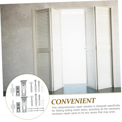 Kit de Herrajes para Puerta Plegable TEHAUX 1 Set Repuesto para Puertas de Clóset de Acero Inoxidable Plata Fácil de Instalar miniatura 5