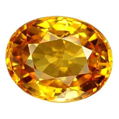 Saphir jaune véritable Pukhraj 4,00 Ratti pierre de naissance astrologique naturelle