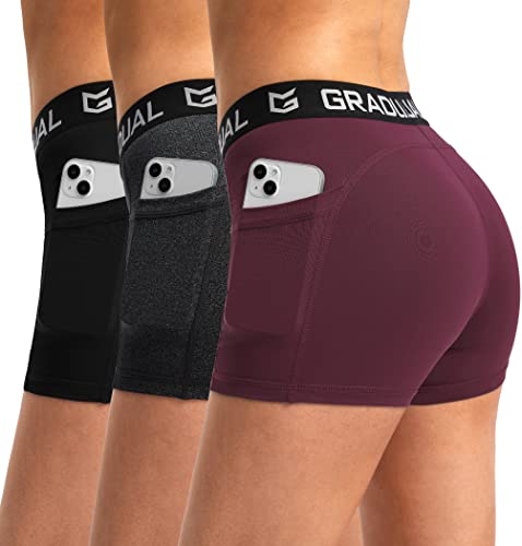 G Gradual Women's Spandex Compression Volleyball Shorts 3