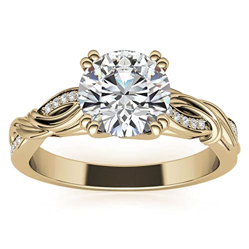 1 ct Moissanite Engagement Wedding Anniversary Ring for Women, Round Cut Twisting Infinity Bridal Ring