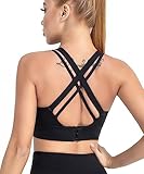 Botel Sports Criss Cross Back Strap Bras for Women, Comfort Support Bra(Black,XXL)