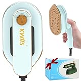 Mini Bügeleisen, 2 in 1 180°Schwenkbar Faltbares Hand Bügeleisen für...