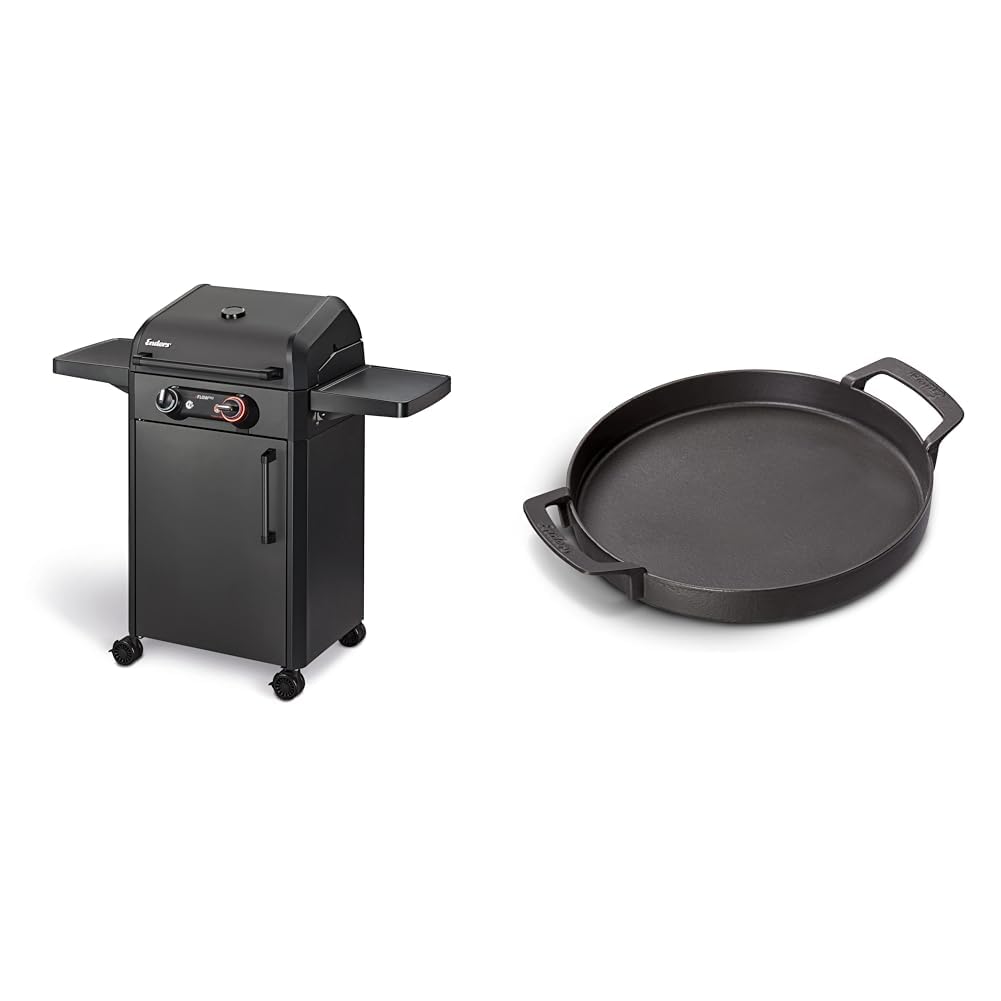 Enders Elektrogrill EFLOW PRO 2 TURBO SHADOW + Premium Wetterschutzhülle – Mit Gussrost, Turbo-Zone & Einfacher Reinigung